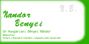 nandor benyei business card